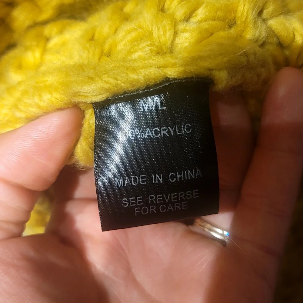 Wish List Chunky Mustard Yellow Balloon Sleeve Sweater – Size M/L - Picture 2 of 7